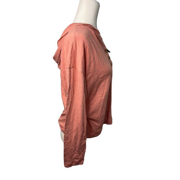 NWT Women's Chaser pink long sleeve 1/2 button lightweight hoodie - Small - Picture 4 of 5